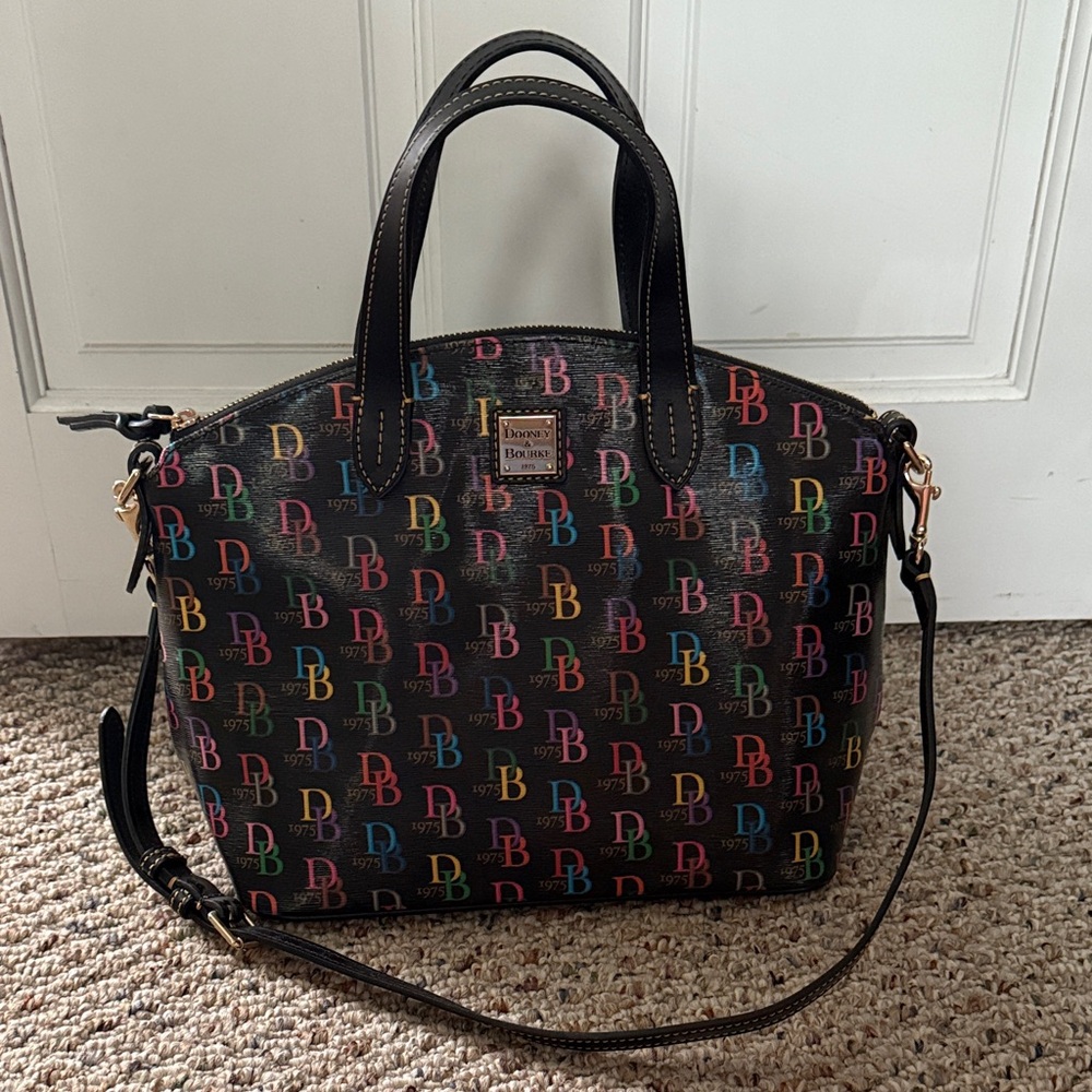 Dooney & Bourke Black Multicolor Satchel